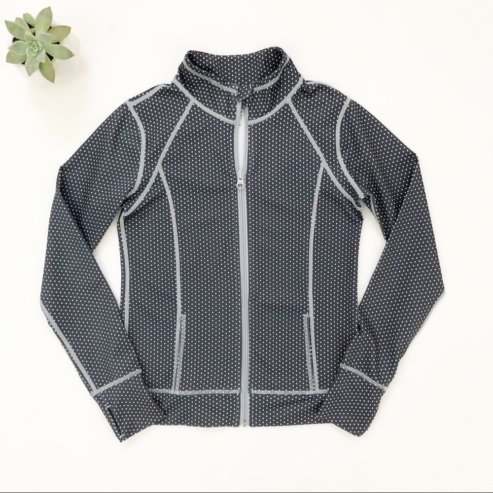 Zella Girl | Gray Polka Dot Zip Jacket